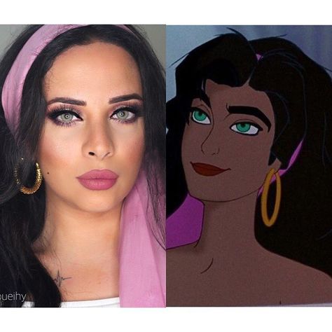 Esmeralda Makeup Disney, Esmeralda Inspired Outfit, Esmeralda Disney Costume, Esmeralda Makeup, Esmeralda Aesthetic, Esmeralda Cosplay, Esmeralda Disney, Princess Makeup, Disney Makeup