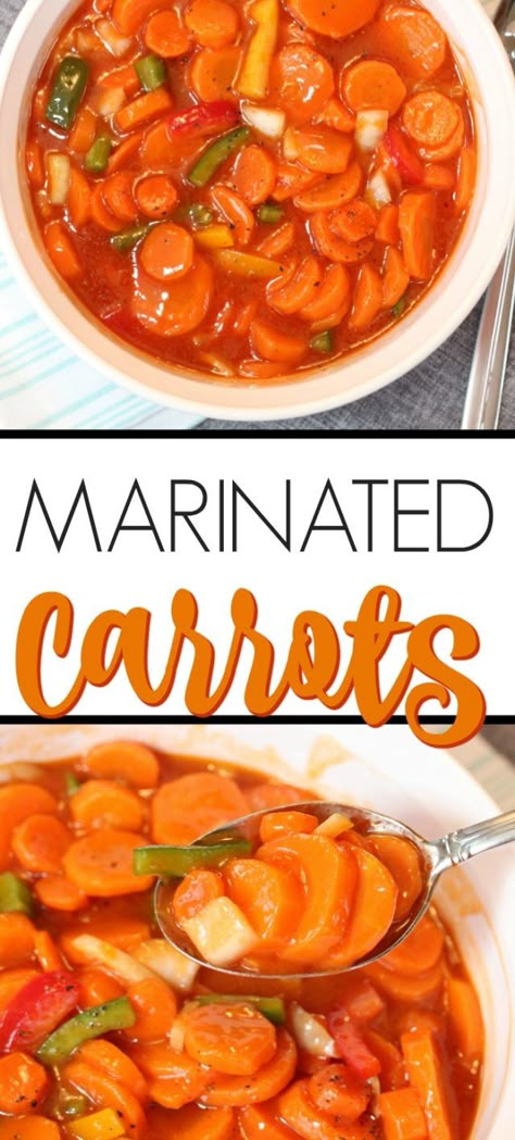 Carrot Salad With Tomato Soup, Marinated Carrots With Tomato Soup, Marinated Carrots Recipes, Marinated Carrot Salad, Marinated Carrots, Canned Carrots, Cold Side Dishes, Sunday Meals, 200 Calorie Meals