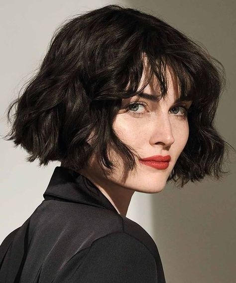 15 Stylish French Bob Haircut Ideas for a Chic and Timeless Look - thepinkgoose.com Bob Haircut, Bob Hairstyle, Dark Hair, A Woman, Red, Hair, Black