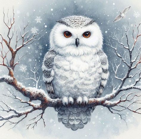 Busted Canvas, Owl Photography, Art Deco Artwork, Winter Owl, Owls Drawing, Owl Pictures, Beautiful Owl, Christmas Owls, Owl Painting