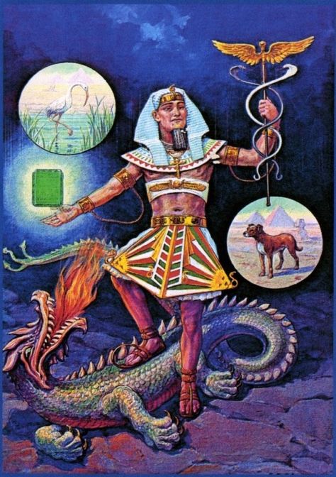 Holding A Snake, Emerald Tablets Of Thoth, Esoteric Art, Egyptian God, Egyptian Symbols, Egyptian Mythology, Occult Art, A Snake, Spiritual Art