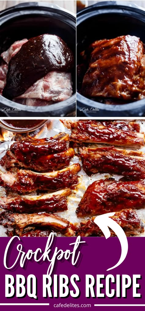 Beef Ribs Crockpot, Tender Pork Ribs, Ribs Crockpot, Crockpot Bbq Ribs, Slow Cooker Barbecue Ribs, Slow Cooker Ribs Recipe, Natasha Kitchen, Bbq Beef Ribs, Ribs Recipes