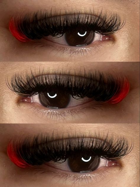 Red Lash Extensions, Maquillage Yeux Cut Crease, Lash Extensions Styles, Perfect Eyelashes, Pretty Lashes, Beauty Lash, Brow Lamination, Volume Lashes, Cut Crease