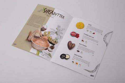 Catalog Design- Lush Cosmetics on Behance Food Catalog, Catalog Design Layout, Catalogue Layout, Catalogue Inspiration, Brochure Design Layout, Template Brochure, Pamphlet Design, Lush Cosmetics, Leaflet Design