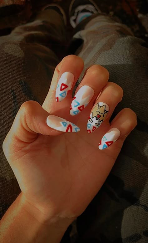 Pokemon Nails, Makeup Nails Art, Hippie Nails, Anime Nails, Stiletto Nails Designs, Really Cute Nails, Coffin Shape Nails, Cute Nail Art, Nail Art Hacks