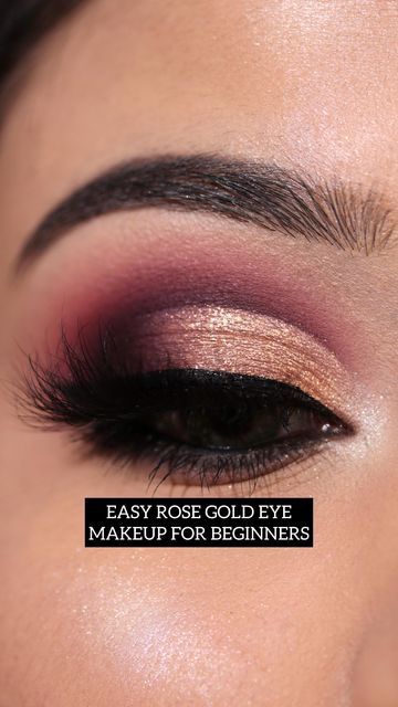 Rosegold Eyemakeup, Gold Eye Look, Hd Concealer, Rose Gold Eye Makeup, Easy Rose, Gold Eye Makeup, Simple Rose, Eye Look, Gold Eyes