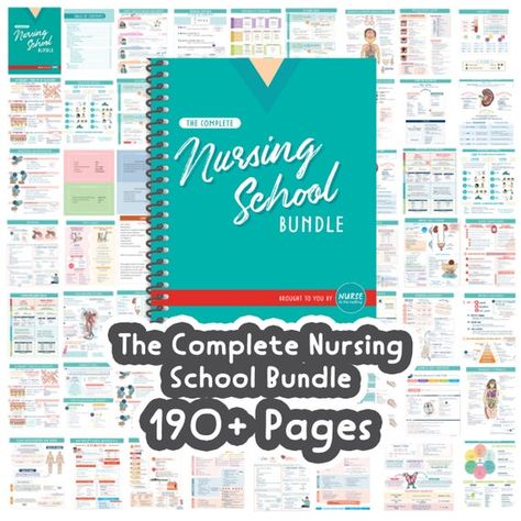 The Complete Nursing School Bundle™ Printed & Shipped right to your door +PLUS instant access to the Digital Download PDF! This bundle includes *EVERY STUDY GUIDE* (190 Pages of nursing notes) currently available for sale in my shop ___________________________________ INCLUDES the following guides: Pediatric Milestones, Complete Nursing School Bundle, Nursing School Bundle, Dosage Calculations, Arterial Blood Gas, Lpn Schools, Nursing Process, Nursing School Gifts, Medication Administration