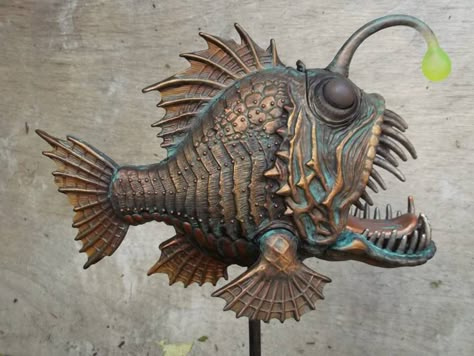 Angler fish Angler Fish Sculpture, Angler Fish Lamp, Angler Fish Painting, Angler Fish Photography, Angler Fish Illustration, Angler Fish Drawing, Angler Fish Art, Angler Fish Tattoo, Fish Anatomy