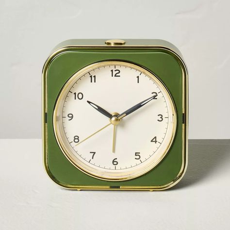 Vintage Style Analog Alarm Clock Sage - Hearth & Hand™ With Magnolia : Target Mcm Clock, Target Magnolia, Retro Alarm Clock, Analog Alarm Clock, Hearth & Hand With Magnolia, Vintage Bookends, Green Things, Vintage Inspired Decor, Analog Clock