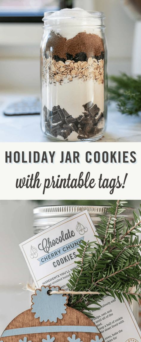 It’s not the holidays without cookies, and giving the gift of homemade holiday cookies in a jar is such a fun and easy idea. This post has everything you need including printable recipe cards! Cookie Jar Mix Recipe, Cookies In A Jar Christmas, Cookie Dough Jar Gift, Sugar Cookie In A Jar Recipe Gift, Recipe In A Jar Gift Christmas, Diy Mason Jar Cookie Mix Recipe, Christmas Cookie In A Jar Recipe Gift, Recipe Jars Gifts, Cookie In A Jar Gift