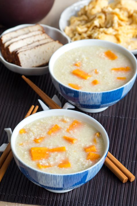 Chinese Millet Recipes, Chinese Snack Recipes, Soupy Rice, Ancient Chinese Food, Chinese Porridge, University Meals, Feminist Propaganda, Porridge Healthy, Taiwanese Breakfast