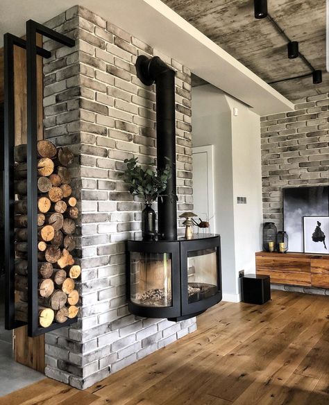 Indoor Wood Burning Fireplace, Wood Burning Stoves Living Room, Wood Stove Fireplace, Wood Burning Stoves, Fire Places, Indoor Fireplace, Home Fireplace, Wood Burner, Into The Wood