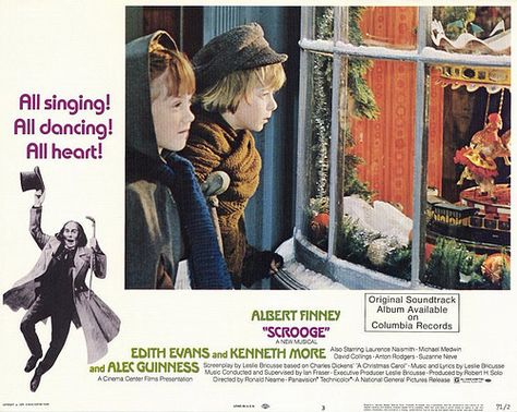 Albert Finney Scrooge, Scrooge 1970, Albert Finney, Christmas Films, Columbia Records, Laughing And Crying, Movie Poster Art, Charles Dickens, Lobby Cards