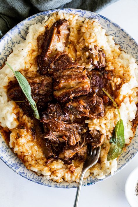 Beef And Risotto, Braised Short Ribs Risotto, Braised Beef Risotto, Risotto Recipes Beef, Braised Short Rib Risotto, Short Ribs Risotto, Short Rib And Risotto, Short Ribs And Risotto, Short Rib Risotto Recipe