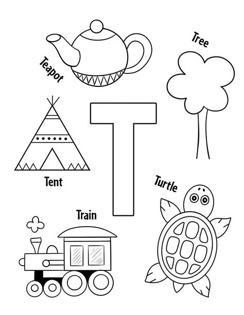 T Is For Craft Preschool, Letter Tt Worksheet, T Is For, T Crafts For Preschool, Letter T Preschool Activities, T Worksheets Preschool, Letter T Worksheets For Preschool, Letter T Preschool, Letter T Coloring Page