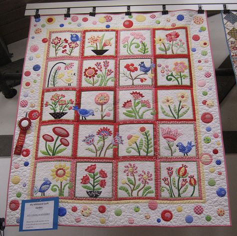 Big Block Quilts, Flower Quilts, Sampler Quilts, Crazy Quilting, Quilt Border, Flower Quilt, Applique Quilting, Garden Quilt, Colorful Quilts