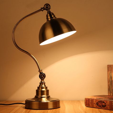 led work lamp lighting light office desk lamp European Style Bronze vintage table lamps reading study room table light work Retro Lamps, Light Office, Best Desk Lamp, Vintage Reading, Office Light, Antique Table Lamps, Table Study, Lamps Vintage, Desk Lamp Office