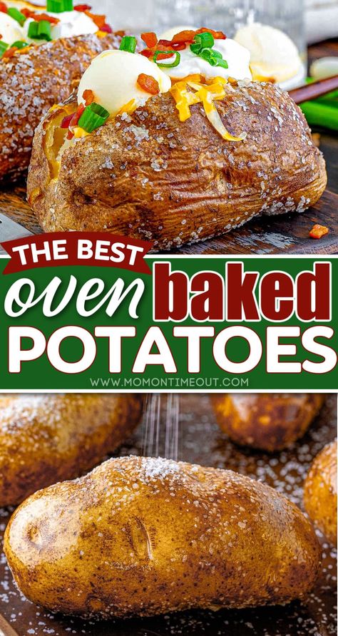 Making Baked Potatoes In The Oven, Best Baked Potatoes In The Oven Recipes, Crisp Baked Potatoes, Best Potato For Baked Potato, Restaurant Baked Potatoes In The Oven, The Perfect Baked Potato, Sea Salt Baked Potatoes, Oven Baked Loaded Potatoes, Big Baked Potatoes In The Oven