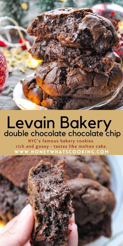 Chocolate Chocolate Chip Cookie Recipe, Cookies Levain, Levain Cookie Recipe, Chocolate Chocolate Chip Cookies, Levain Cookies, Healthy Peanut Butter Cookies, Whats Cooking, Easy Peanut Butter Cookies, Levain Bakery