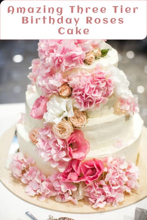 Three-tier wedding cakes are definitely a popular choice for couples. The standard size of 6″, 8″, and 10″ 3-layer tiers, would give you approximately 90 portions, which is a good amount of serving for an average-sized wedding #jsyummy #yummy #sweets #js #three #layer #cake #design #birthday #3tier #birthdaycake #forboy #3layer #cakephotos #babygirl #bestcake #decoration #wedding #simple3 #tierwedding #cakeimage #rosegold #easy #amazing #unique #stunning #trending. Layer Cake Design, Cake Design Birthday, Three Layer Cake, Roses Cake, Tiered Cakes Birthday, Modern Cakes, Birthday Roses, Design Birthday, Modern Wedding Cake