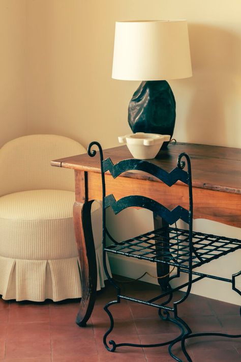 St Tropez France, Parisian Interior, Checkerboard Floor, Wrought Iron Chairs, French Summer, Ceramic Framed, Sight Unseen, Iron Chair, French Cinema