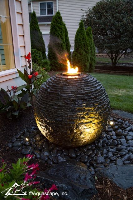 Landscape Ideas: Small Space Water Features - Aquascape, Inc. Landscaping Water Feature, Large Water Features, Landscaping With Fountains, Decorative Fountains, Taman Air, Diy Water Feature, Outdoor Water Features, Small Water Features, Backyard Water Feature