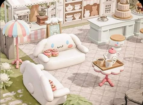 Animal Crossing Island Inspiration Cute, Animal Crossing Fairycore, Fairycore Acnh, Fairycore Island, Animal Crossing Cafe, Animal Crossing Pc, Acnh Inspiration, Pink Island, Animal Crossing 3ds