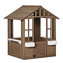 Windows Flowers, Kids Wooden Playhouse, Toddler Playhouse, Kids Playhouse Outdoors, Wood Playhouse, Window Dimensions, Flowers Pot, Backyard Playhouse, Door Dimensions