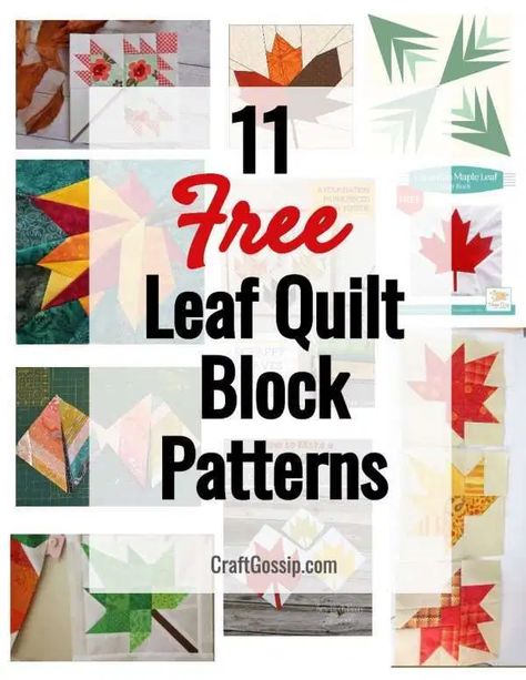 11 Free Leaf Quilt Block Patterns – Quilting Free Barn Quilt Patterns, Leaf Quilt Block, Leaf Quilt, Free Paper Piecing Patterns, Bird Quilt Blocks, Fall Quilt Patterns, Feather Quilt, Mini Quilt Patterns, Mug Rug Patterns