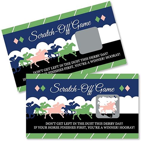 Amazon.com: Kentucky Horse Derby - Horse Race Party Game Scratch Off Cards - 22 Count : Home & Kitchen Horse Race Party, Kentucky Derby Party Games, Horse Racing Party, Horse Race Game, Candy Guessing Game, Event Games, Pc Photo, Derby Horse, Race Party