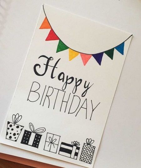 Happy Birthday Cards Diy, Anniversaire Diy, Creative Birthday Cards, Cool Birthday Cards, Birthday Card Drawing, Simple Birthday Cards, Homemade Birthday Cards, Birthday Card Craft, Birthday Cards For Mom