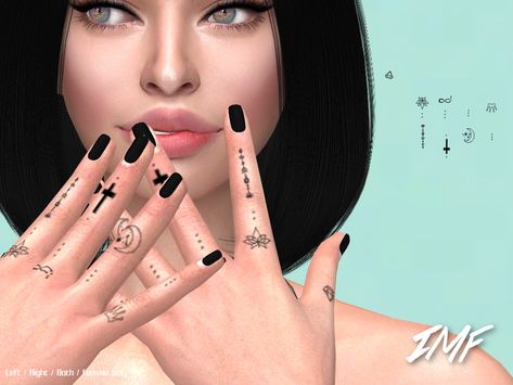 Tattoo Fingers, Fingers Tattoo, Los Sims 4 Mods, Butterfly Hand Tattoo, Sims 4 Tattoos, 4 Tattoo, Skeleton Hand Tattoo, Incredible Tattoos, Sims 4 Update