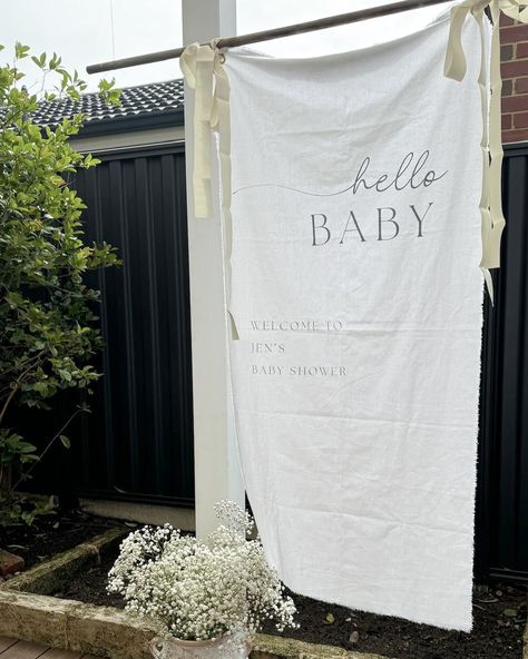 Fabric welcome sign to celebrate a special baby shower ✨ 📷 @leannecho Fabric Baby Shower Sign, Fabric Welcome Sign, Burlap Baby Showers, Baby Shower Sign, Shower Inspiration, Baby Shower Inspiration, Shower Sign, Hello Baby, Baby Shower Signs