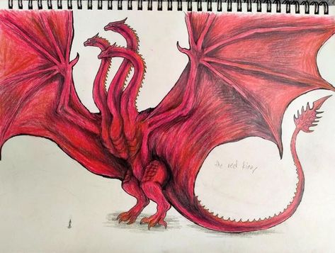 Four Headed Dragon, Dragon With Two Heads, 3 Headed Dragon Drawing, 2 Headed Dragon Drawing, Three Headed Dragon, Three Headed Dragon Fantasy Art, Got Dragon Eggs, Godzilla Tattoo, Medieval Games