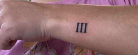 3 Roman Numeral Tattoo, Roman Numeral 3 Tattoo, Roman Numeral 3, Roman Numeral Tattoos, Waist Tattoos, Panther Tattoo, 3 Tattoo, Roman Numerals, Creative Tattoos