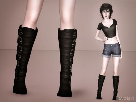 Lavoieri's Knee Combat Boots Sims 3 Shoes, Sims 3 Cc Clothes, Alt Shoes, Sims 3 Cc, Sims 3 Cc Finds, Sims 3 Mods, Steampunk Jacket, Cc Shoes, Sims 4 Cc Shoes