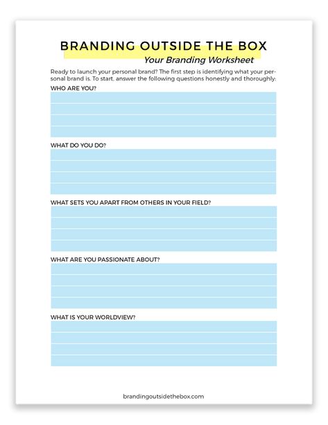 Personal Brand Worksheet, Branding Worksheet, Brand Template, Startup Tips, Digital Skills, Art Biz, Swipe File, Branding Strategy, Media Buying