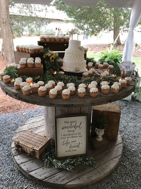 Rustic Cake Tables, Wedding Ideas On A Budget, Summer Wedding Ideas, Country Western Wedding, Western Themed Wedding, Outdoor Summer Wedding, Rustic Wedding Decorations, Backyard Reception, Yard Wedding