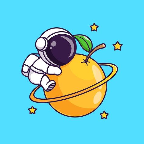 Cute astronaut hug orange fruit planet c... | Premium Vector #Freepik #vector #cute-astronaut #astronaut #cartoon-astronaut #spaceman Fruit Planet, Planet Cartoon, Semester 5, Astronaut Illustration, Illustration Science, Astronaut Cartoon, Fruit Icons, Cartoon Astronaut, Cute Astronaut