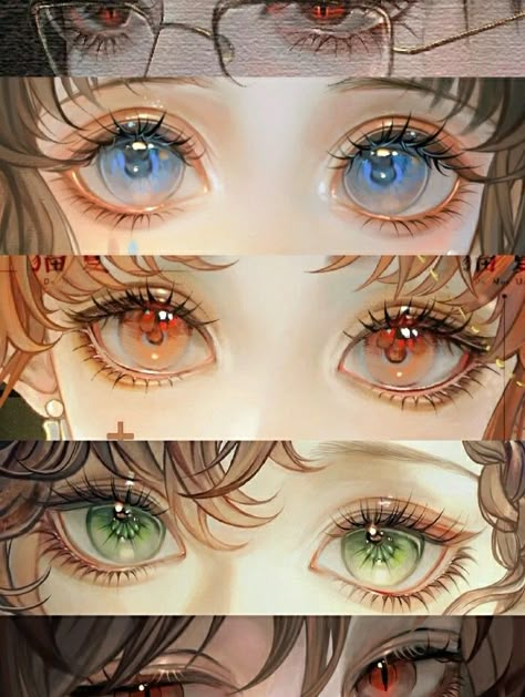 Semi Realism Nose, Semi Realism Male, Rendering Eyes, Semi Realism Eyes, Semi Realistic Eyes, Eye Rendering, Semi Realism Art, Anime Face Drawing, Eye Expressions