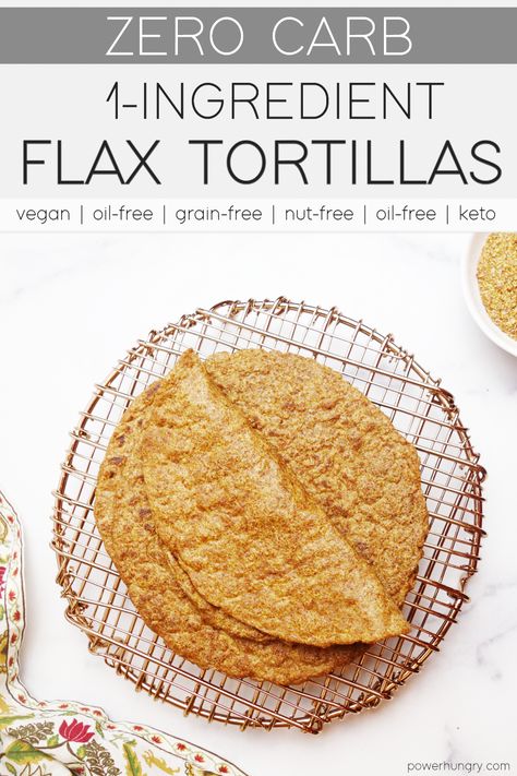 1-ingredient zero carb flax tortillas (0 net carbs)! Soft, flexible & scrumptious, they are vegan, oil-free, keto, & Paleo. #zerocarbs #ketotortilla #oilfree #keto #vegan #Paleo #oilfreeketobread #eggfree #ketogenic #1ingredient #grainfree #glutenfree #dairyfree #lowcarb #easyrecipe #cleaneating #cleaneats #ketobread #paleobread #paleotortilla #zerocarbbread #healthybread #healthytortilla #flax #flaxseedmeal Healthy Tortilla, Keto Tortillas, Paleo Bread, Boiled Egg Diet Plan, Flax Seed Recipes, Keto Vegan, Zero Carb, Lost 100 Pounds, Boiled Egg Diet