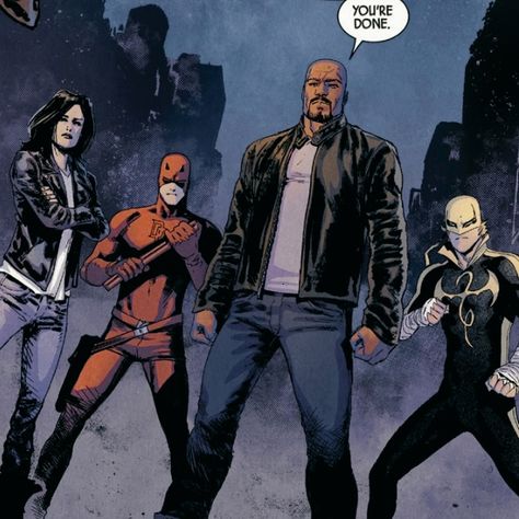 the defenders Defenders Comics, Danny Rand, Defenders Marvel, The Defenders, Superhero Stories, Marvel Daredevil, Luke Cage, Comic Book Pages, In This House We