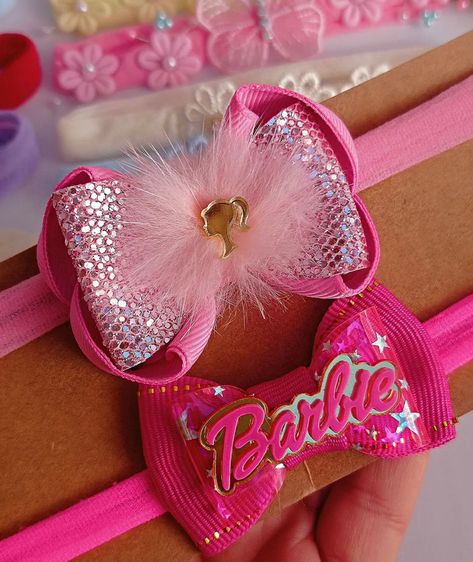 Barbie Headband, Barbie Bow, Barbie Hair, Diy Bows, Diy Hair Bows, Barbie World, Barbie Clothes, Bow Headband, Baby Headbands