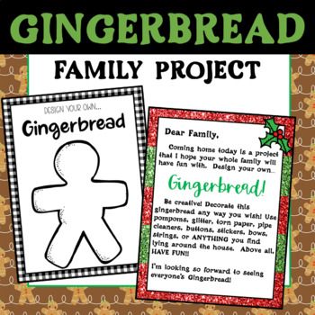 Who doesn't absolutely LOVE a sweet gingerbread man?! With this set, your students (and their family) will have the opportunity to design their very own GINGERBREAD! (I also included a set that is meant for disguising the gingerbread). This family project is SO much fun and is sure to please!Here's... Gingerbread Family Project, Prek Family Projects, Gingerbread Man In Disguise Project, December Family Project Preschool, Disguise A Gingerbread Man Project Ideas, Gingerbread Man Art Projects For Kids, Gingerbread In Disguise Project, Gingerbread Man Theme Preschool, December Family Project