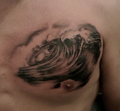 Black and grey wave tattoo by Lou Shaw. Thanks for looking. For more of Lou's work follow his Instagram and Facebook pages @Loushawtattoo Wave Tattoo Realistic, Realistic Wave Tattoo, Wave Tattoo, Cool Piercings, Realistic Tattoo, Waves Tattoo, Tattoo Work, Unique Tattoos, Black And Grey Tattoos