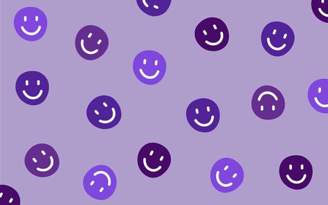 Smiley Face Desktop Wallpaper, Purple Aesthetic Wallpaper Laptop, Cute Computer Backgrounds, Purple Smiley Face, Desktop Wallpaper Simple, Purple Aesthetic Wallpaper, Macbook Air Wallpaper, Cover Wallpaper, Computer Backgrounds