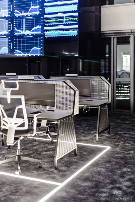 Futuristic Workstation, Sci Fi Office, Futuristic Office, Open Office Design, Sci Fi Building, Innovative Office, Innovation Lab, Office Inspo, Waiting Area