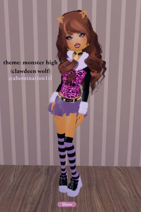 [AffiliateLink] Roblox Dress To Impress - Theme: Monster High, Doll, Fashion Designer, High School, Cosplay, Animals #Robloxdresstoimpress #Clawdeen #Dresstoimpress #Cosplay #dtimonsterhighschooloutfits Claudine Wolf Dress To Impress, Monter Hight Dress To Impress, Dress To Impress Roblox Theme Monster High School, Dress To Impress Roblox Monster High, Werewolves Dress To Impress Outfits, Monster Highschool Dress To Impress, Dress To Impress Moster High, Dti Theme Monster High School, Caseoh Dress To Impress