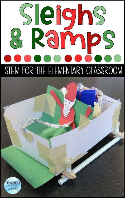 Christmas STEM projects have been so fun to develop! Kids are already excited and this challenge worked so well! They loved building and decorating these sleighs! This unique idea will really present great problem-solving opportunities as your students pre-test their sleighs. It's an amazingly fun challenge! Christmas Steam Activities Elementary, Build A Sled Stem Challenge, Christmas Stem Challenges For Kids, Steam Christmas Activities, Christmas Stem Preschool, Steam Challenges Elementary, Holiday Stem Activities For Kids, December Stem Activities For Kids, Christmas Stem Activities Elementary