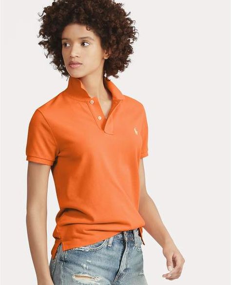 Polo Outfit Women's, Polo Shirt Outfit Women's, Polo Shirt Outfit, Orange Polo Shirt, Restaurant Uniforms, Polo Shirt Outfits, Polo Outfit, Color Combos Outfit, Orange Shirt